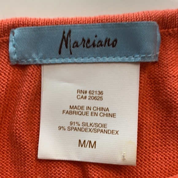 Marciano Silk Sleeveless Gold Chain Fitted Shirt coral medium women’s - Picture 5 of 10